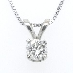 14K White Gold Diamond Pendant